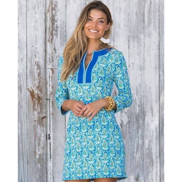 Cabana Life Blue Roadmap Embroidered Shift Coverup Medium - Picture 3 of 8